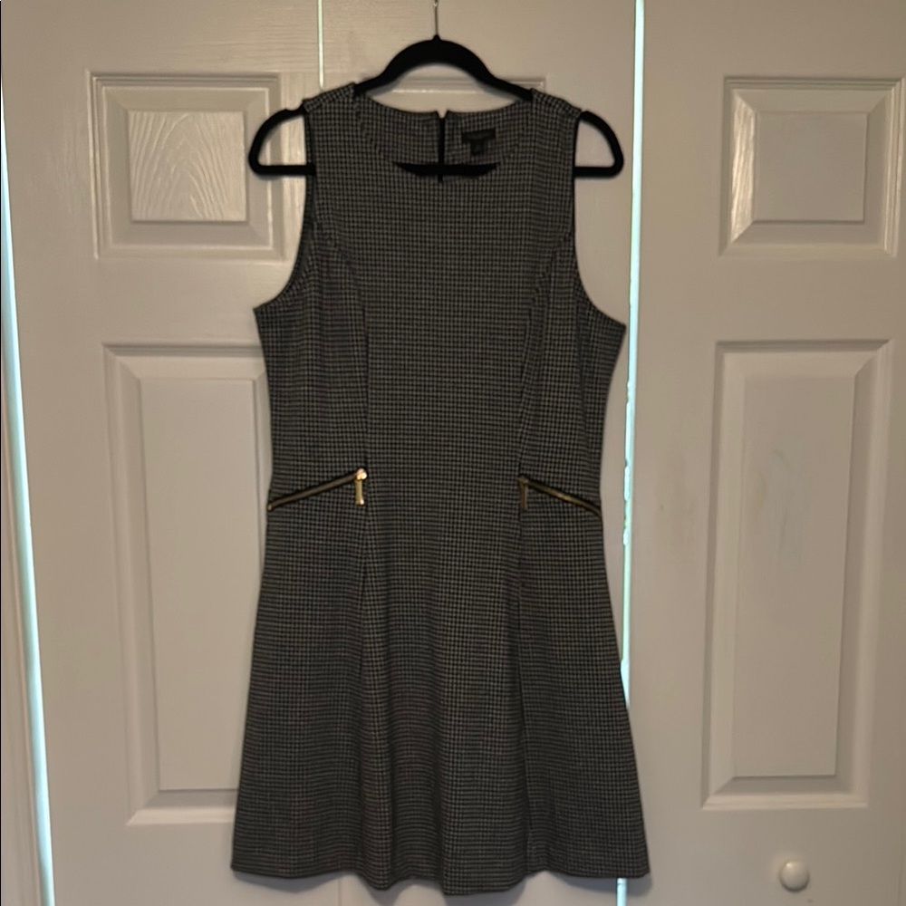 Classic Black and White Houndstooth Dress